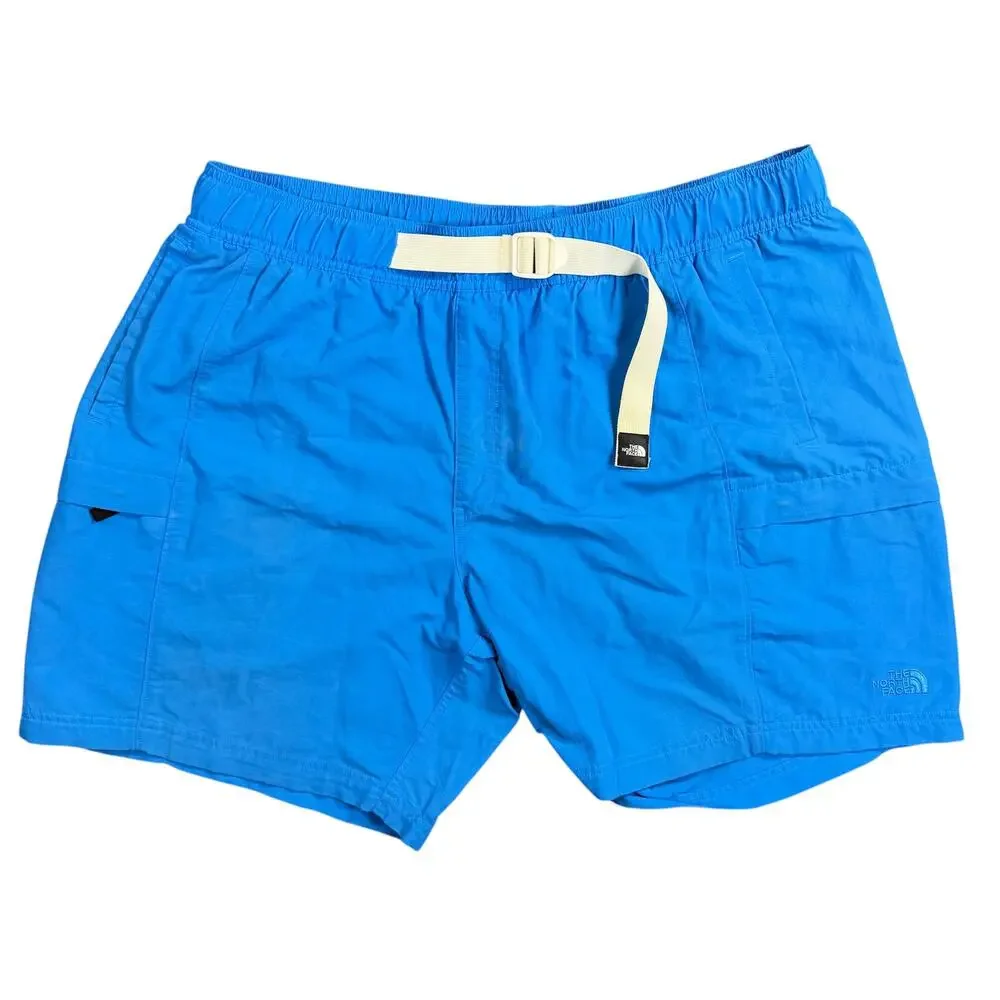 The North Face Class V Men’s XL Blue Nylon Belted Shorts 7” Inseam Mesh Lined